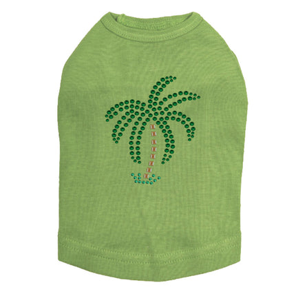 Palm Tree (Green Rhinestones - Small) - Dog Tank