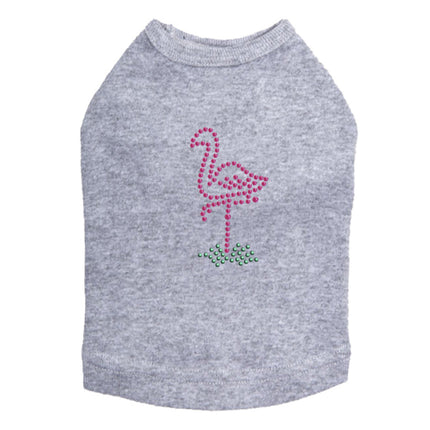 Pink Flamingo in Grass - Small - Dog Tank