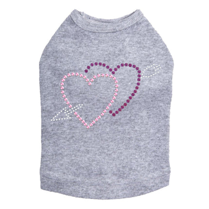 Pink & Purple Hearts with Arrow - Dog Tank