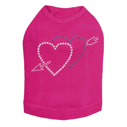 Pink & Purple Hearts with Arrow - Dog Tank