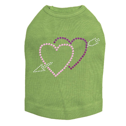 Pink & Purple Hearts with Arrow - Dog Tank