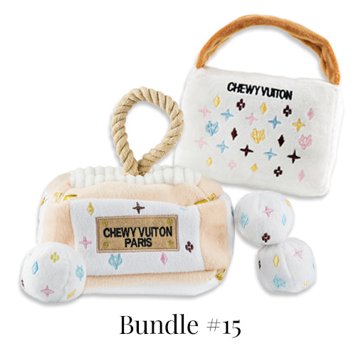 Bundle #15 - Keep Calm & Chewy Vuiton (White Monogram) by Haute Diggity Dog