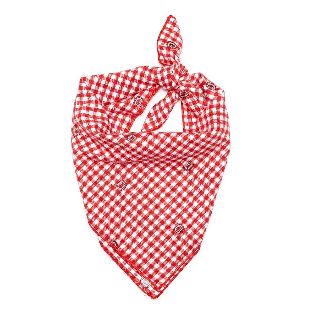 The Ohio State Block O Check Tie Bandana Red Default Title