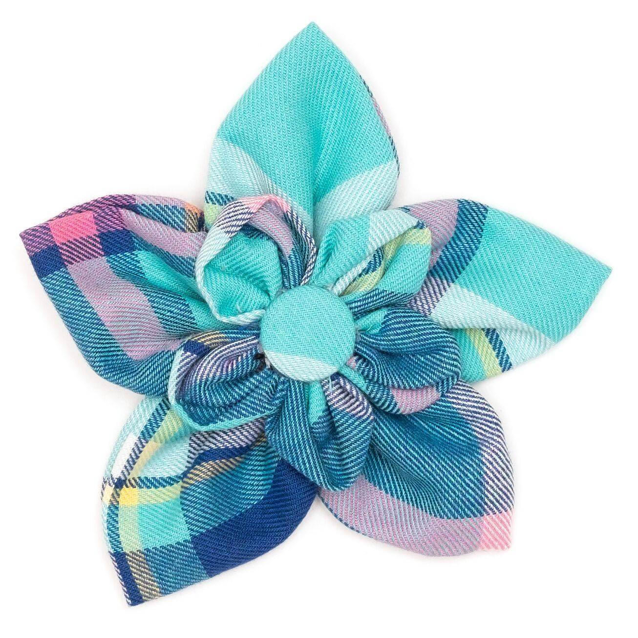 AQUA/NAVY PLAID BANDANA