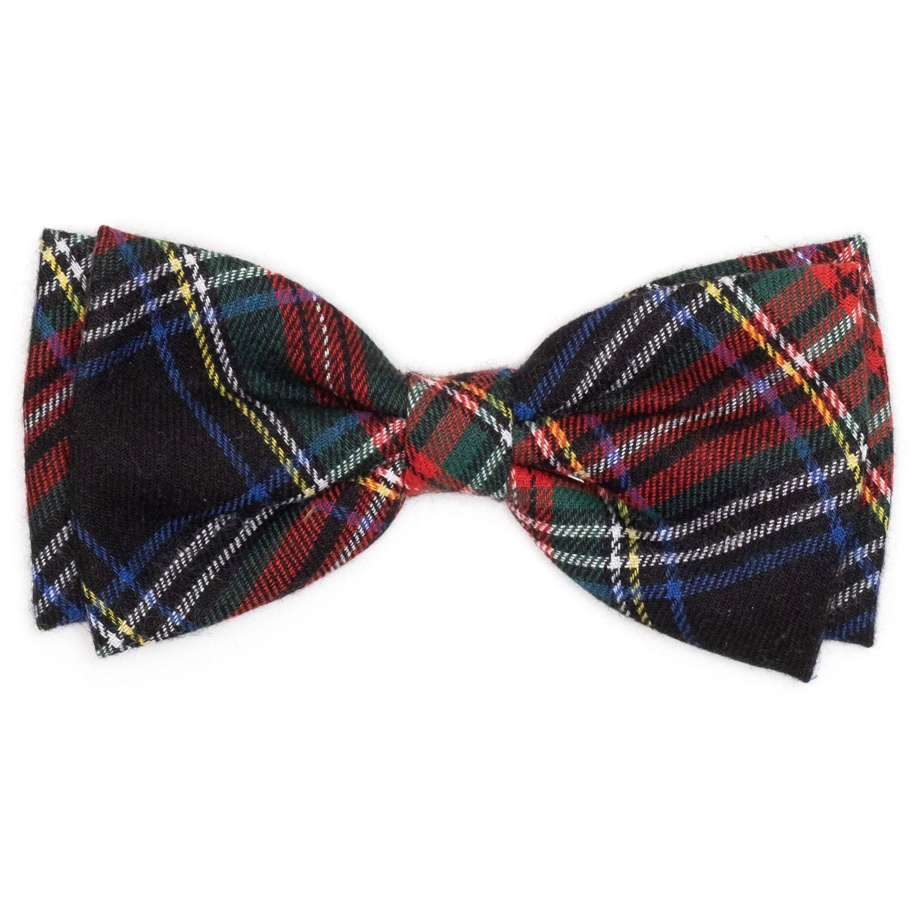 BLACK STEWART PLAID BANDANA