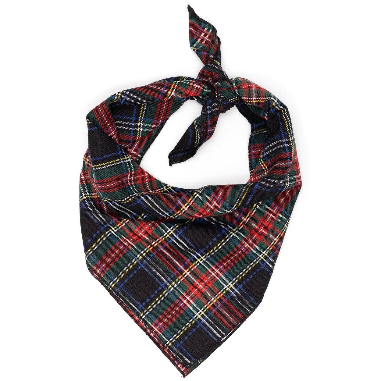 BLACK STEWART PLAID BANDANA Default Title