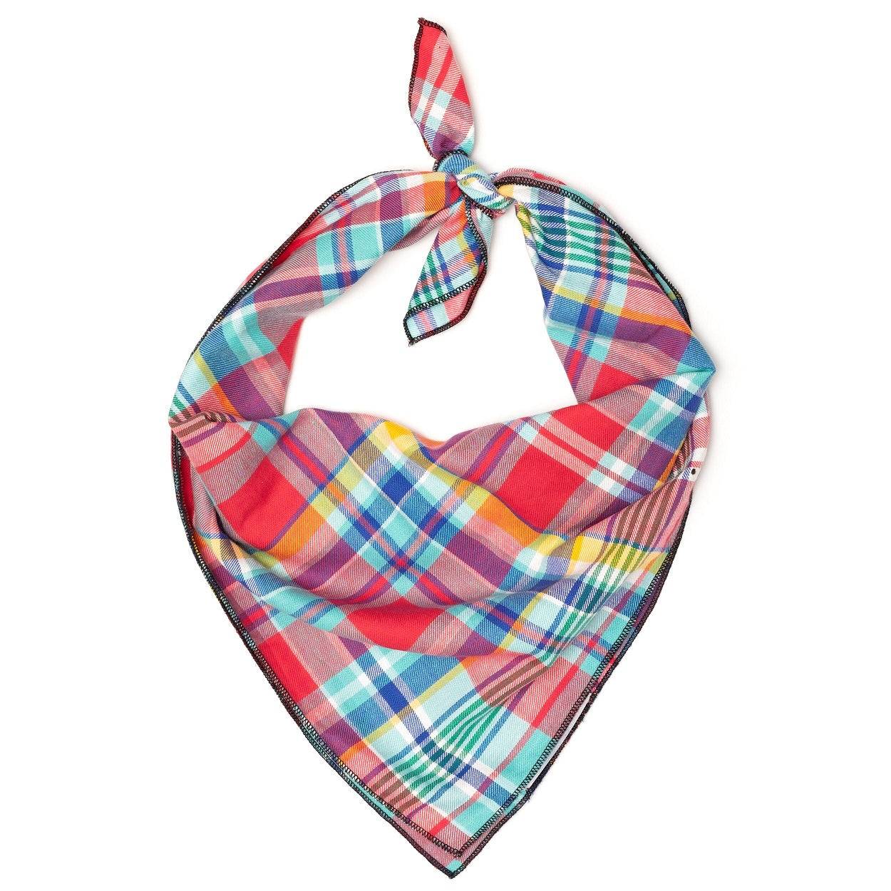 CORAL MULTI PLAID BANDANA Default Title