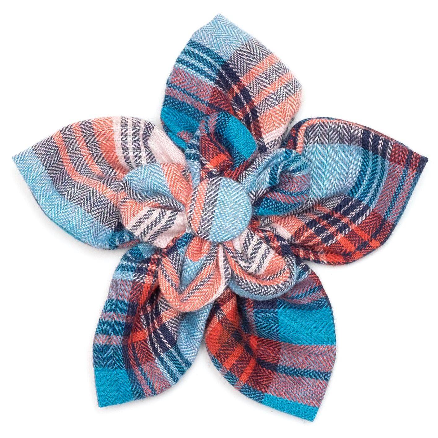 CORNFLOWER BLUE/RED PLAID BANDANA