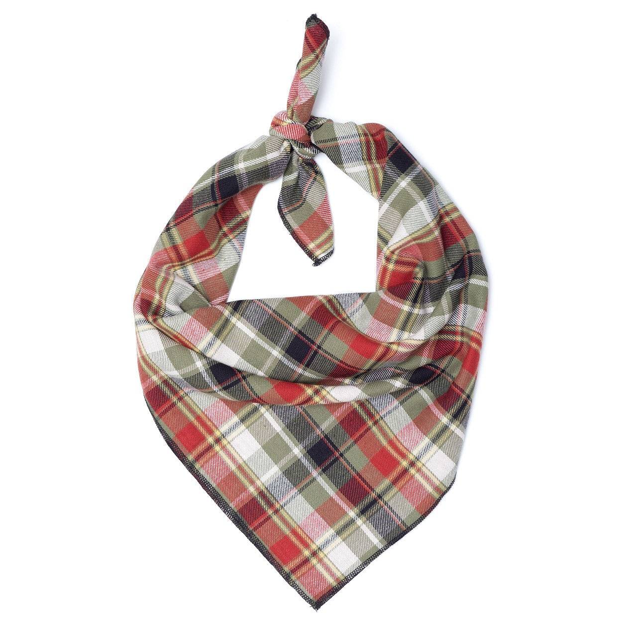 OLIVE MULTI PLAID BANDANA Default Title