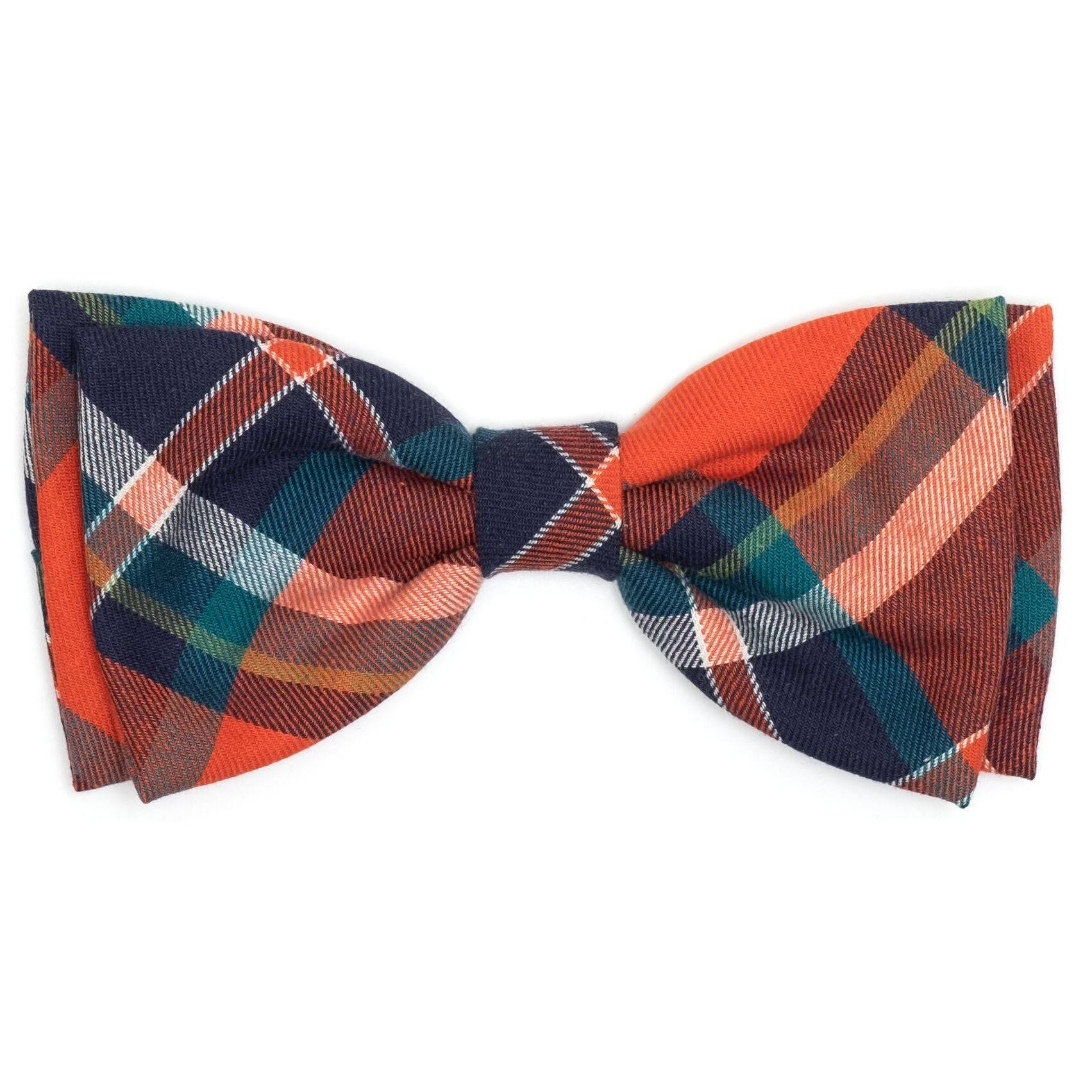 ORANGE/NAVY PLAID BANDANA