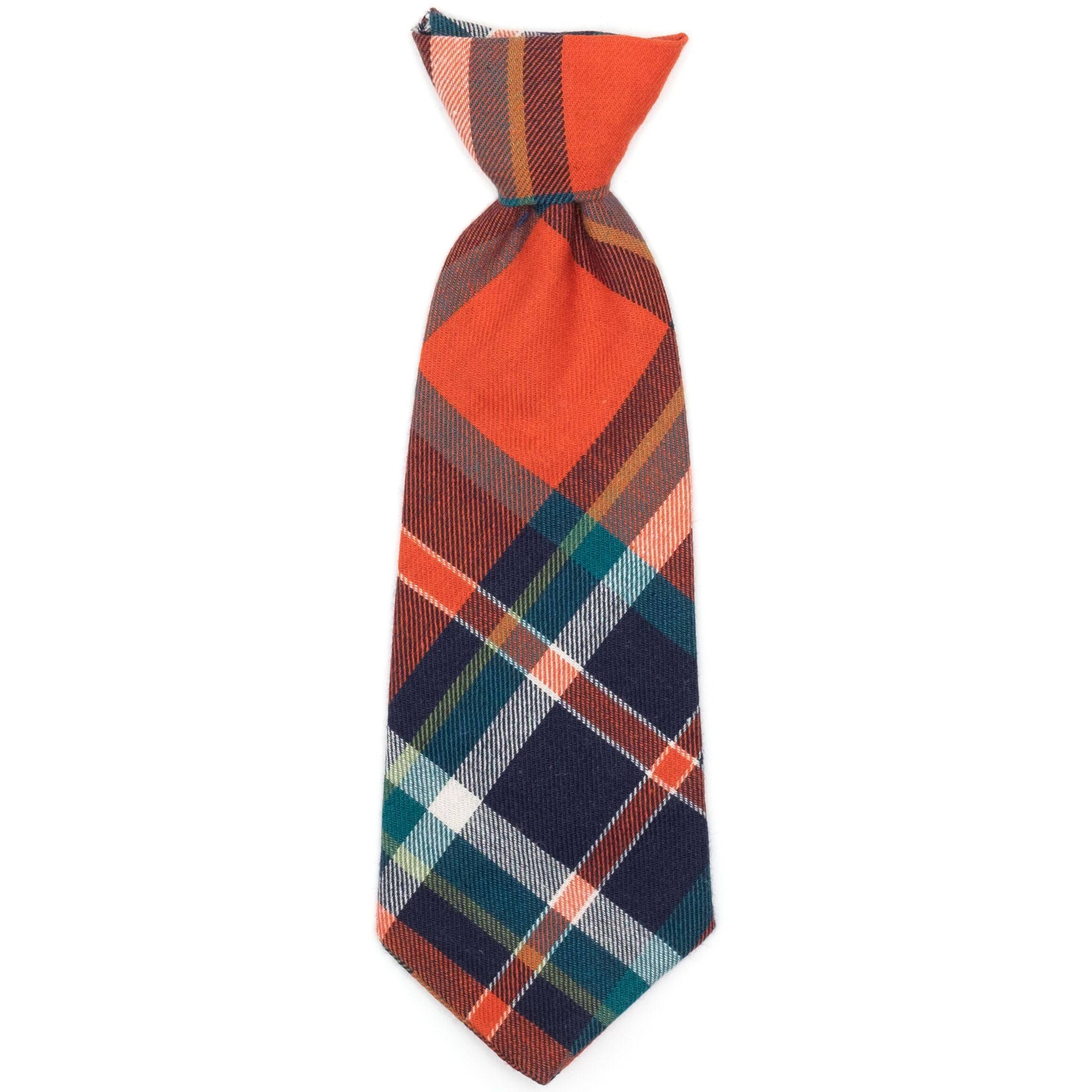 ORANGE/NAVY PLAID BANDANA