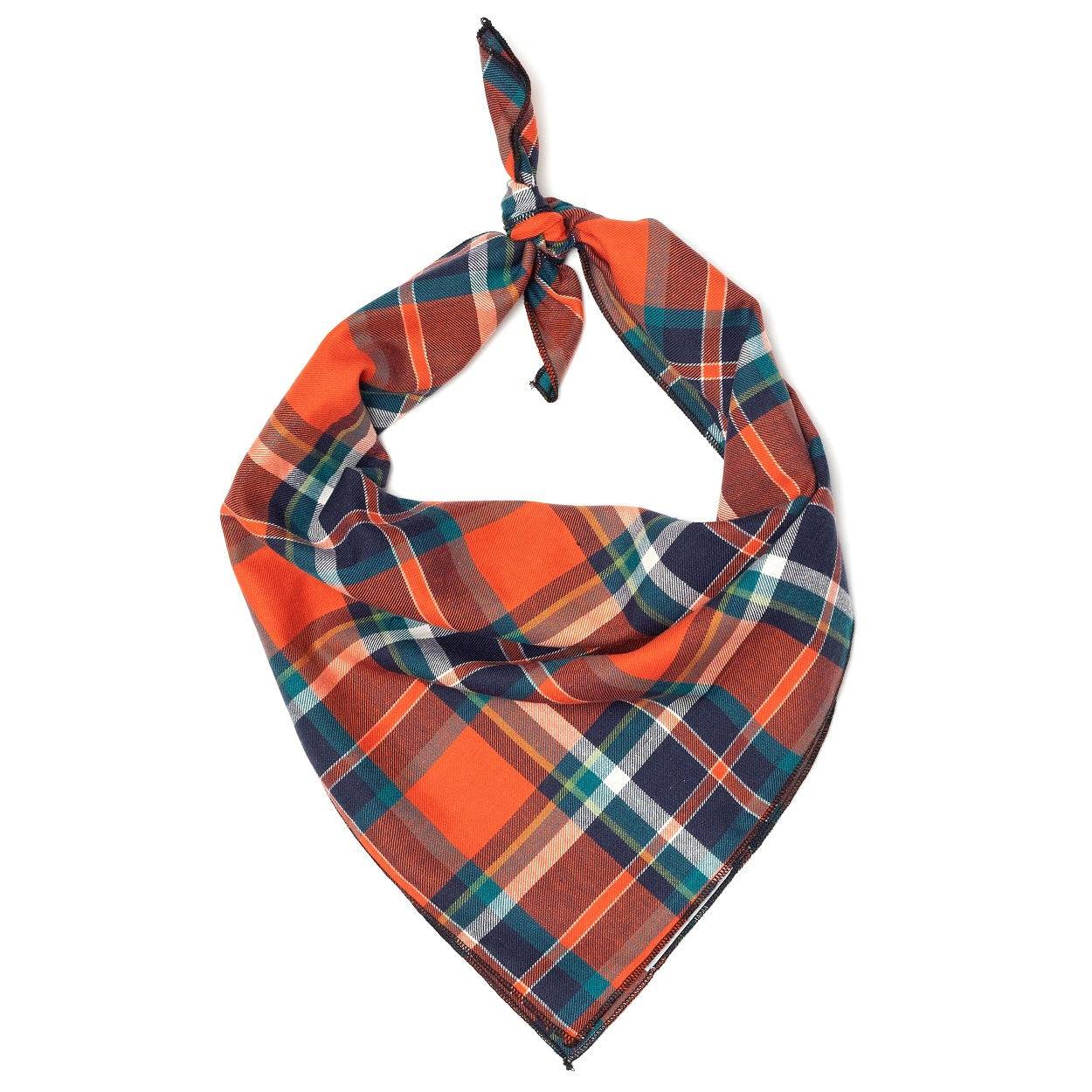 ORANGE/NAVY PLAID BANDANA Default Title