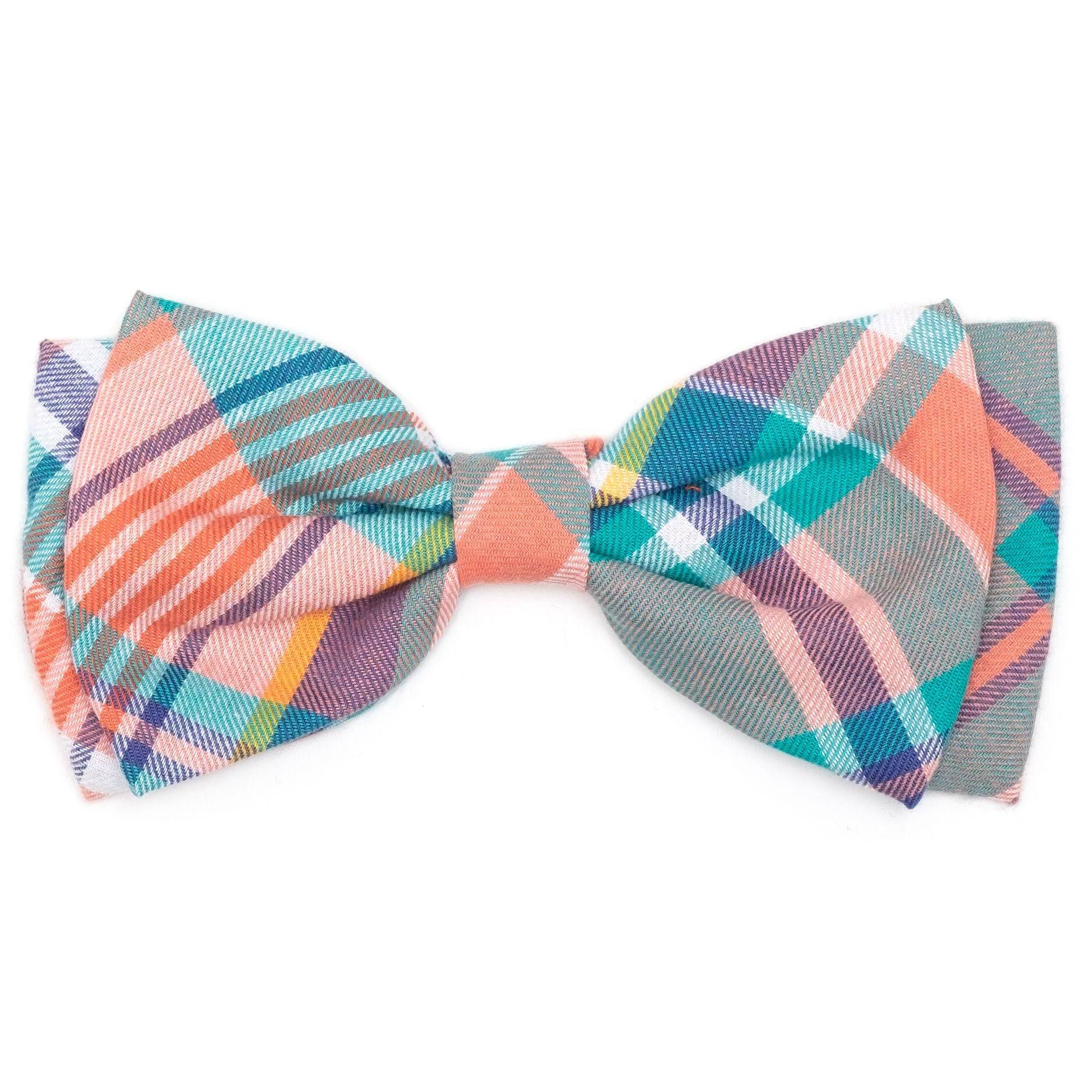 PEACH MULTI PLAID BANDANA