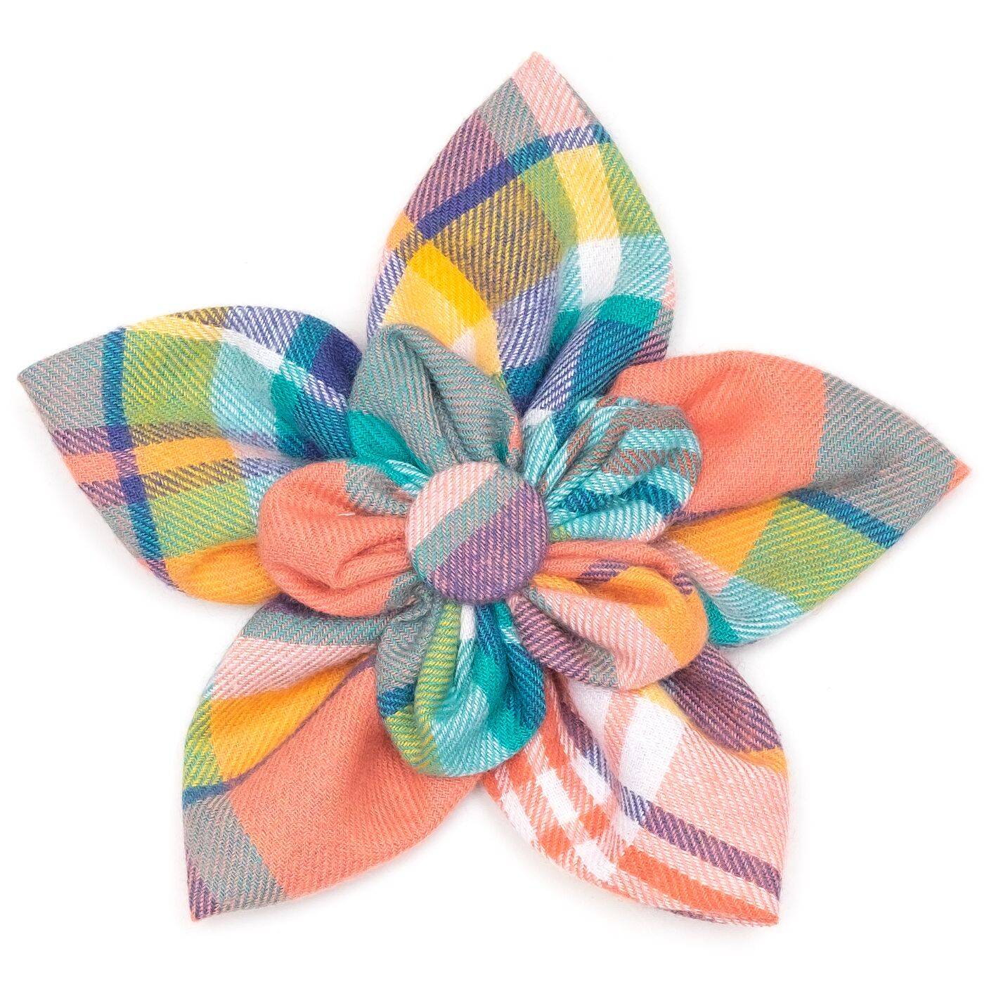 PEACH MULTI PLAID BANDANA