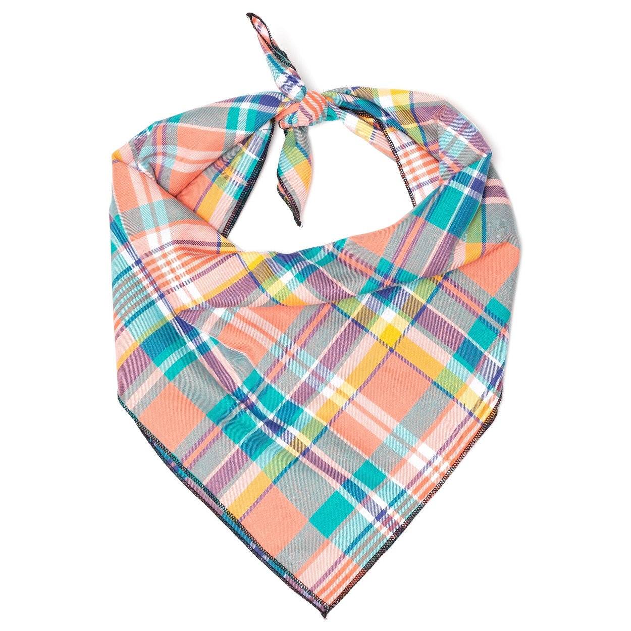 PEACH MULTI PLAID BANDANA Default Title