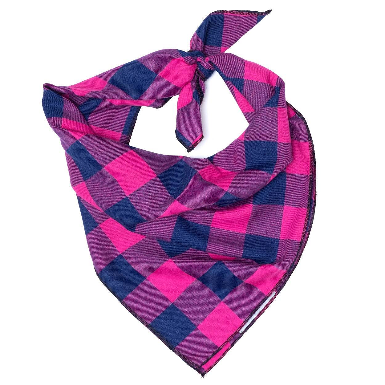 PINK/NAVY BUFFALO CHECK BANDANA Default Title