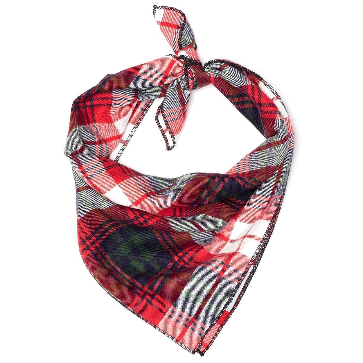 RED/GREEN/NAVY PLAID BANDANA Default Title