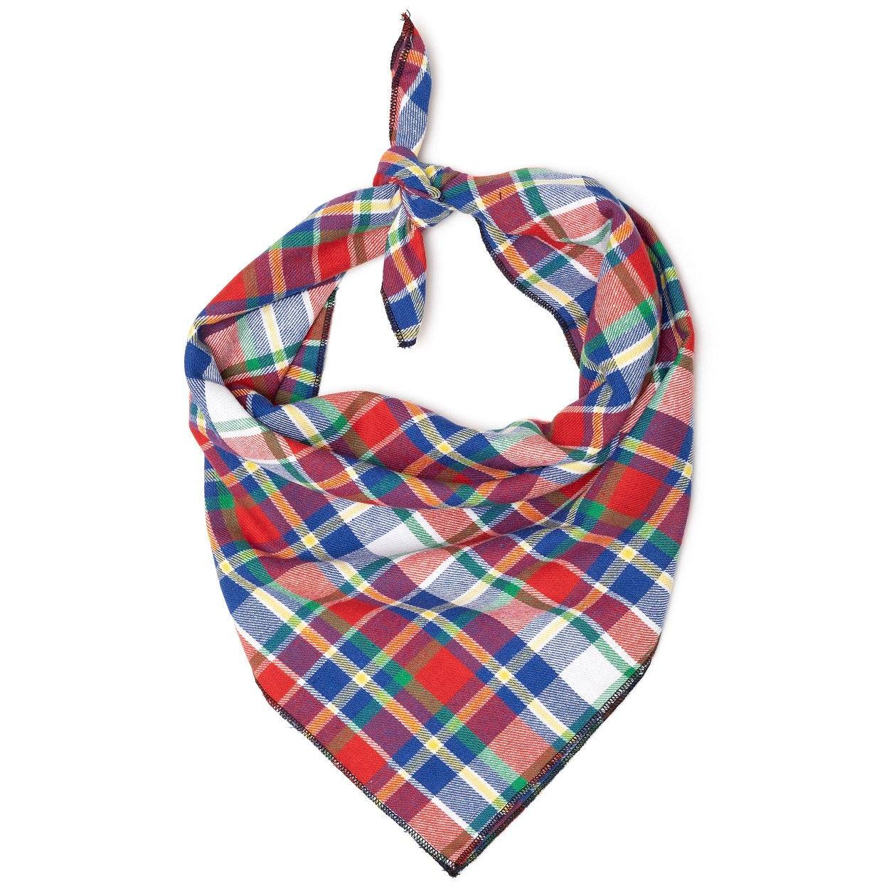 RED/HUNTER/ BLUE PLAID BANDANA Default Title