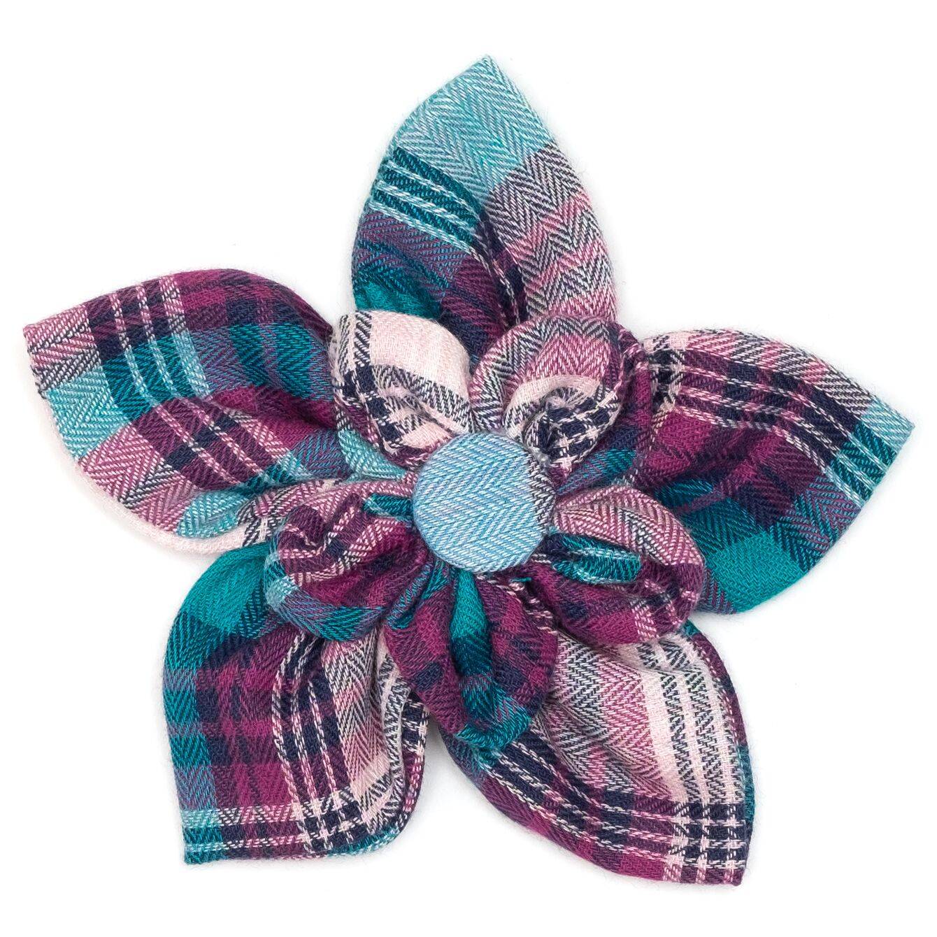 TEAL/PURPLE PLAID BANDANA