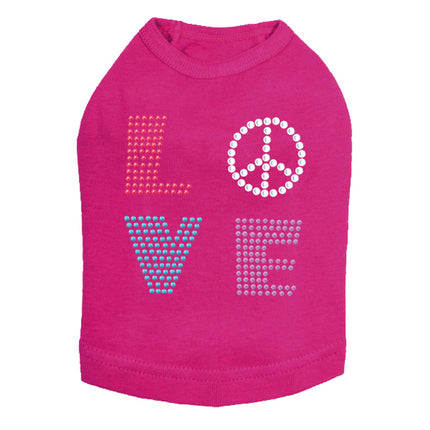 Love with Peace Sign - Dog Tank