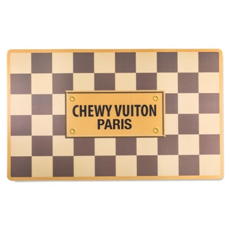 Bundle #42 - Checker Chewy Vuiton Bowls & Mat by Haute Diggity Dog