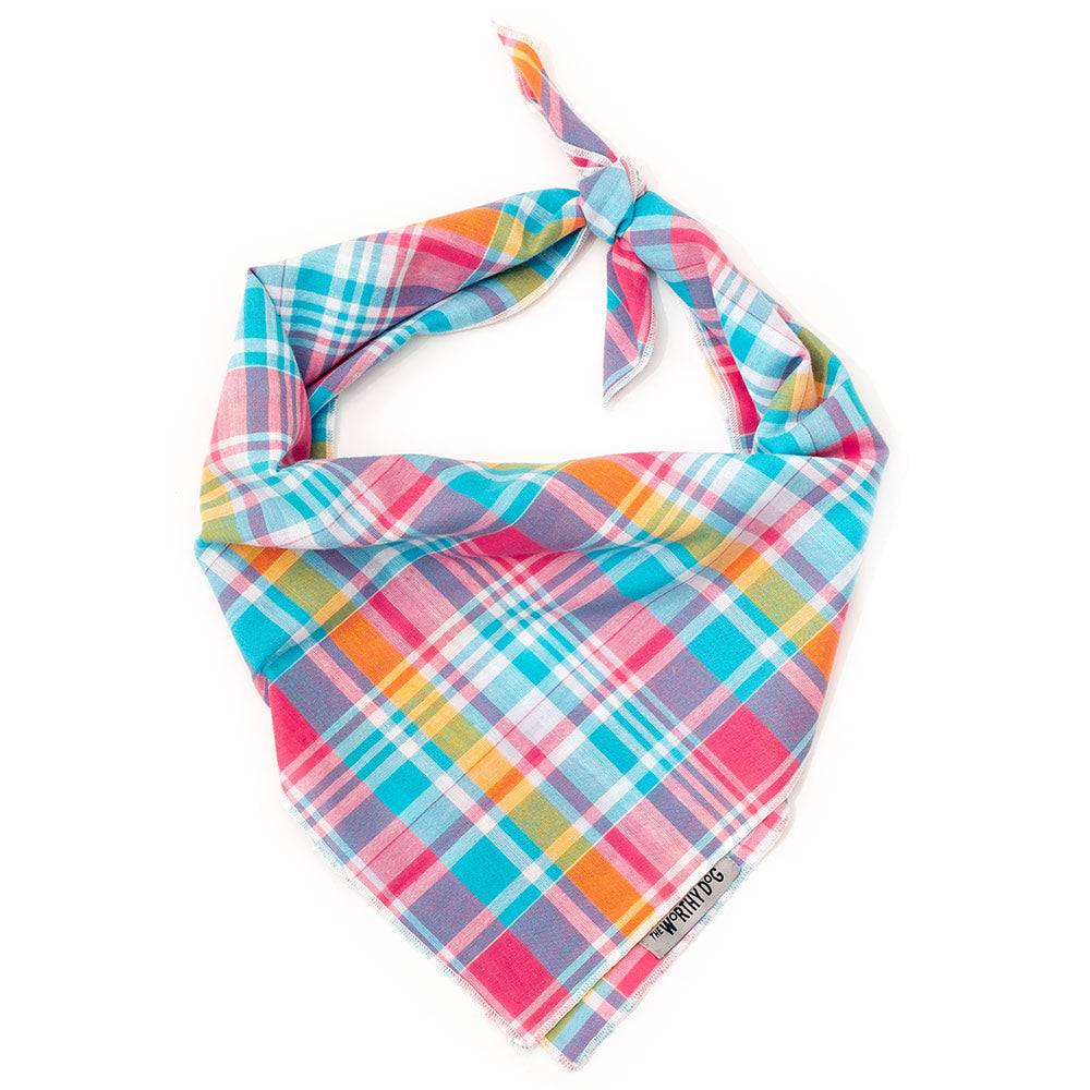 Madras Plaid Turquoise/Pink/Multi Bandana Default Title