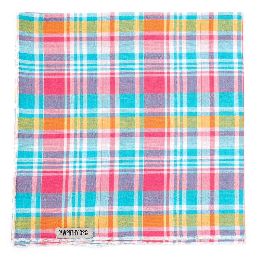 Madras Plaid Turquoise/Pink/Multi Bandana