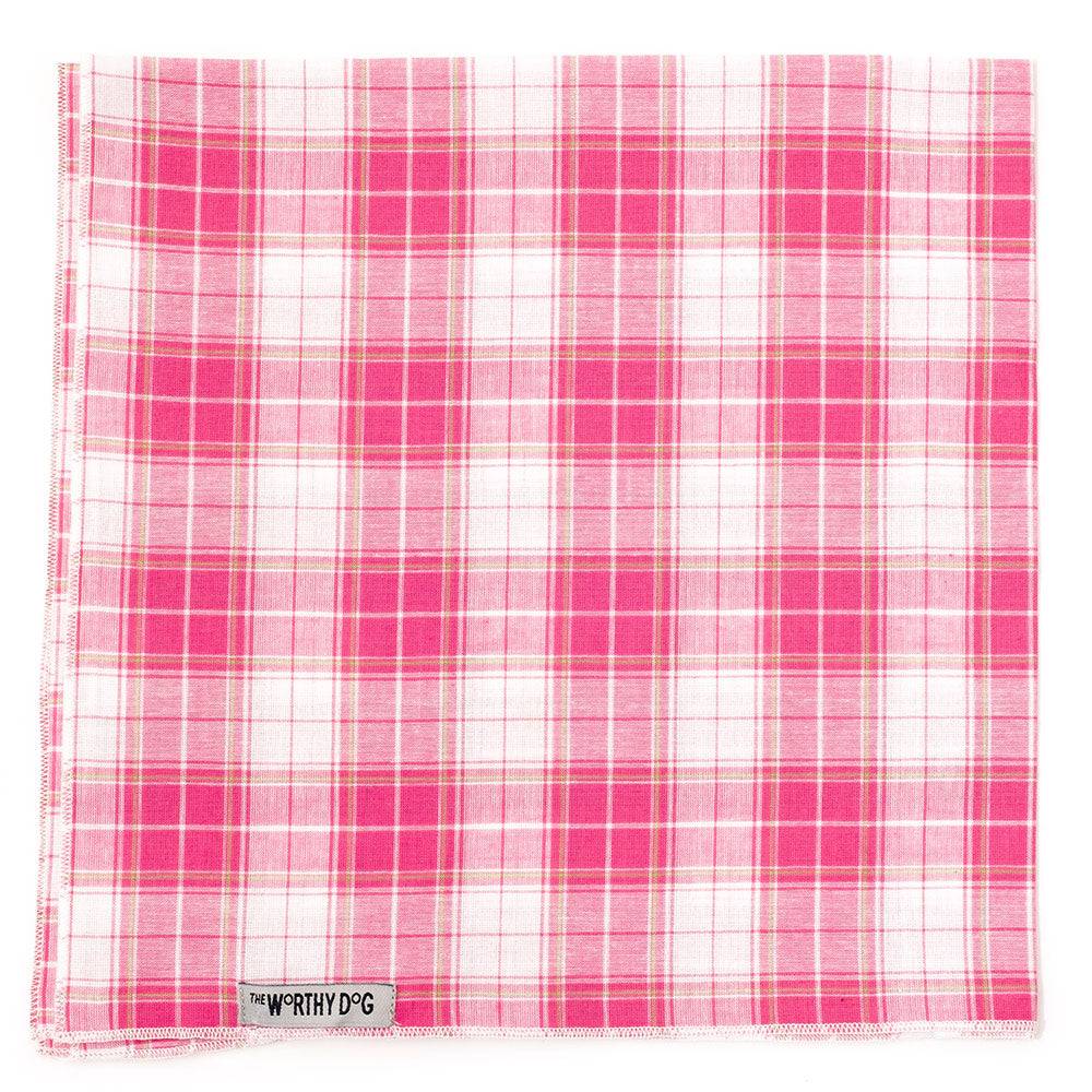 Madras Plaid Pink/White Bandana