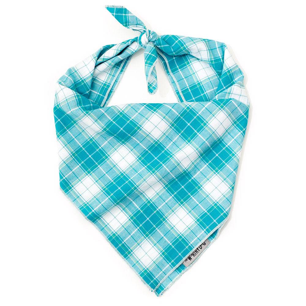 Madras Plaid Turquoise/White Bandana Default Title