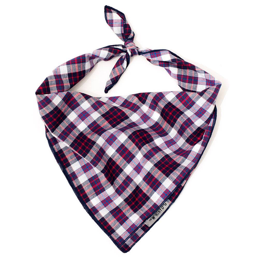 Madras Plaid Navy/Red/White Classic Bandana Default Title