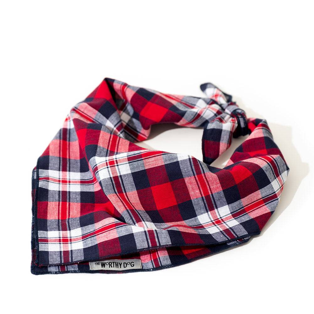 Madras Plaid Red/Navy Classic Bandana