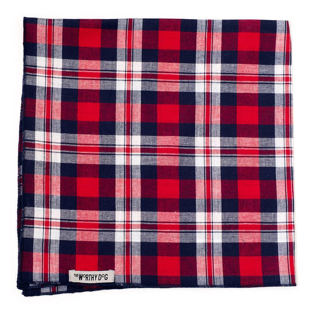 Madras Plaid Red/Navy Classic Bandana