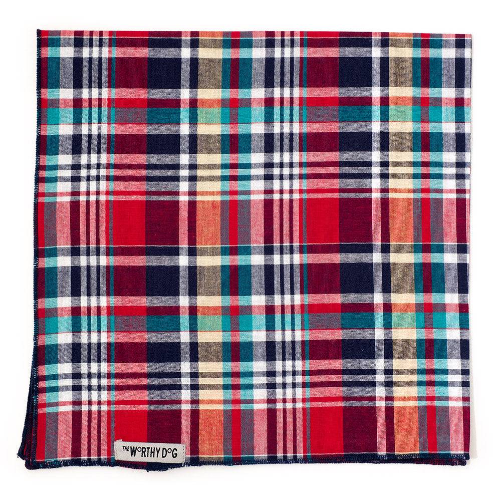 Madras Plaid Red/Navy/Multi Classic Bandana