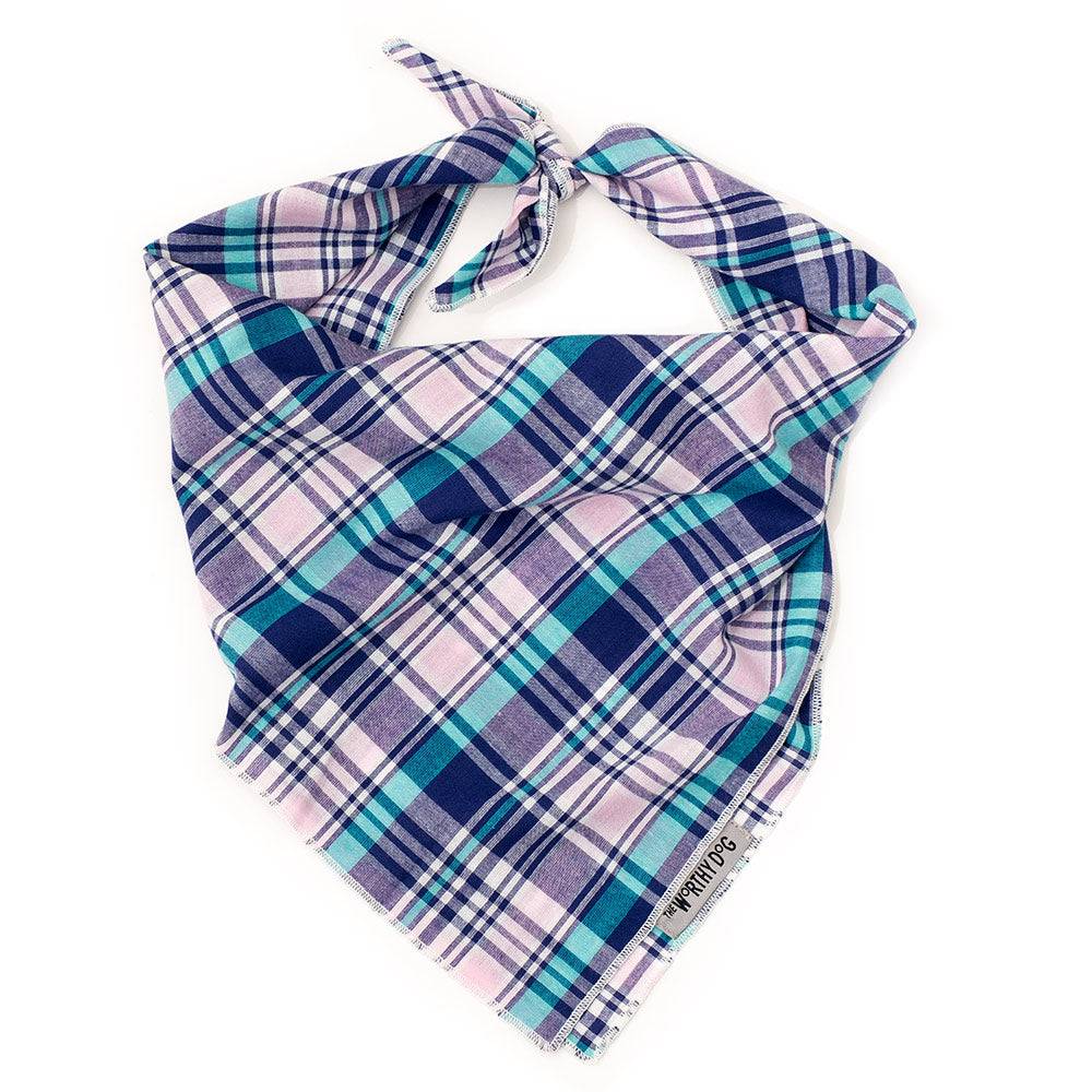 Madras Plaid Navy/Pink/Turquoise Classic Bandana Default Title