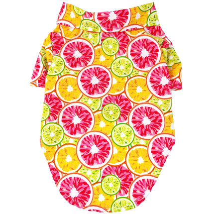 Hawaiian Camp Dog Shirt - Citrus Slice