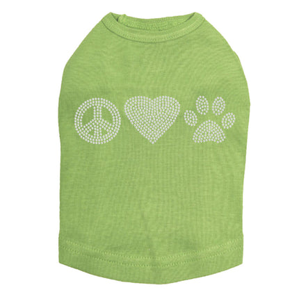 Peace, Love, Paw (Rhinestone) - Dog Tank