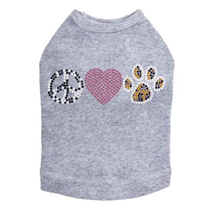 Peace, Love, Paw (Animal Print) - Dog Tank