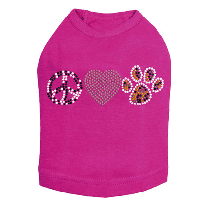 Peace, Love, Paw (Animal Print) - Dog Tank