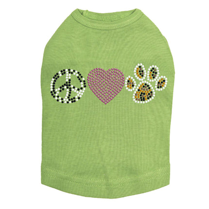 Peace, Love, Paw (Animal Print) - Dog Tank