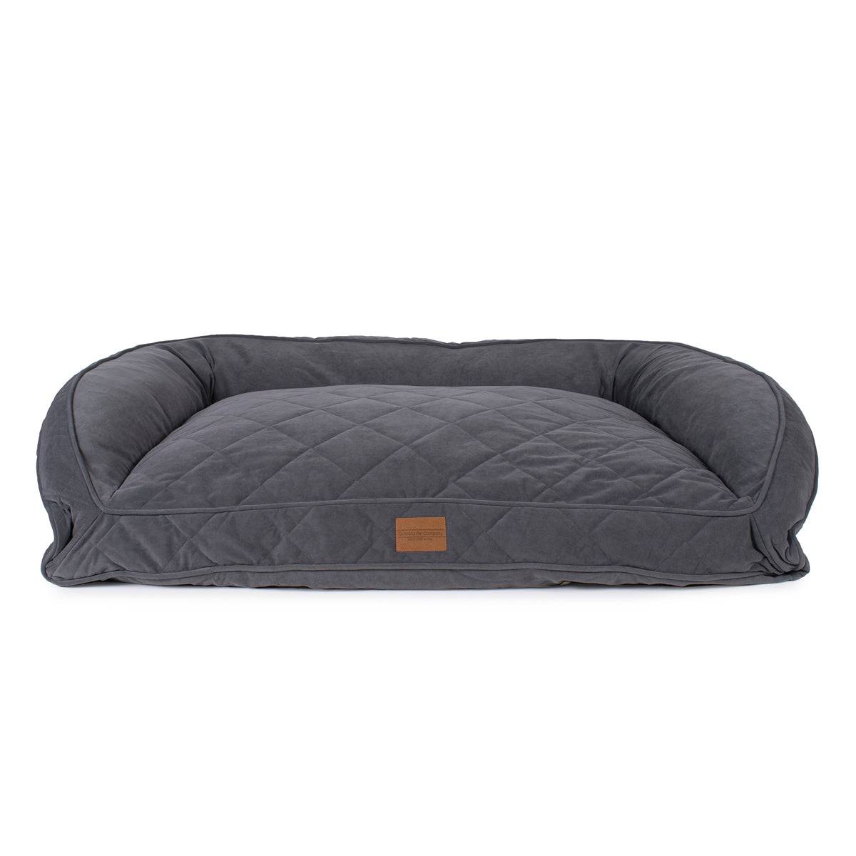 Quilted Microfiber Bolster Bed Charcoal