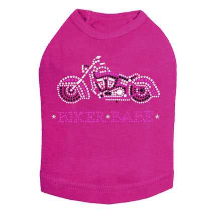 Biker Babe - Pink Motorcycle - Dog Tank