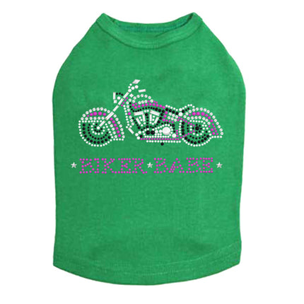 Biker Babe - Pink Motorcycle - Dog Tank