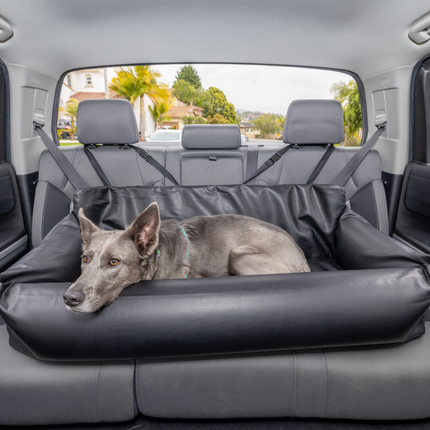 PupProtector™ Faux Leather Memory Foam Dog Car Bed - Black