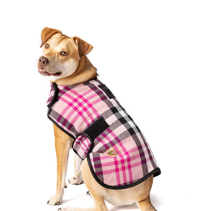 Pink Plaid Blanket Coat