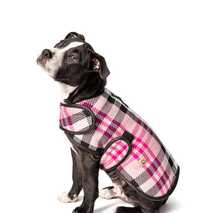 Pink Plaid Blanket Coat