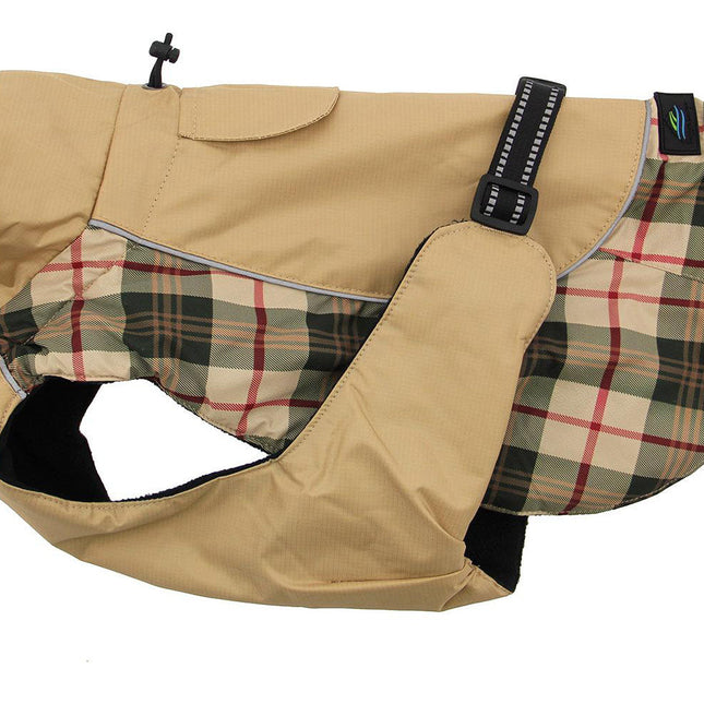 Alpine All-Weather Dog Coat - Beige Plaid