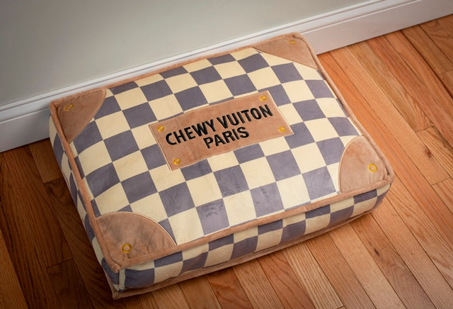 Checker Chewy Vuiton Dog Bed