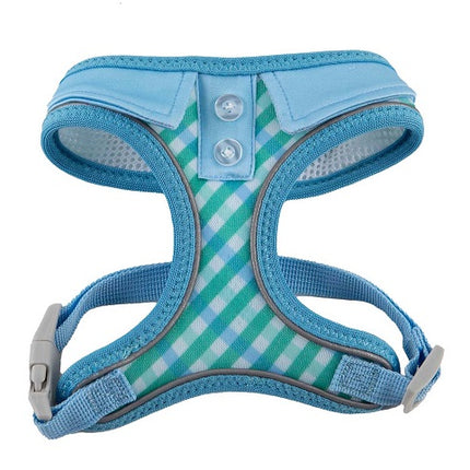 Ultra Comfort Blue Gingham Collar Harness Vest - Closeout