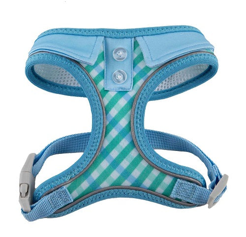 Ultra Comfort Blue Gingham Collar Harness Vest - Closeout