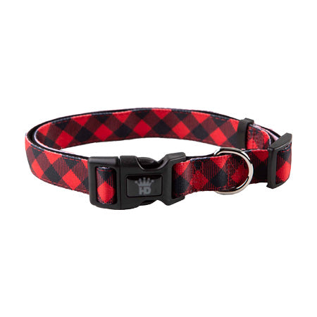 Buffalo Check Red/Black Adjustable Collar and Lead